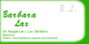 barbara lax business card